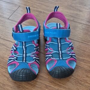 Dream Pairs Blue and Pink Sport Sandals with Protective Toe